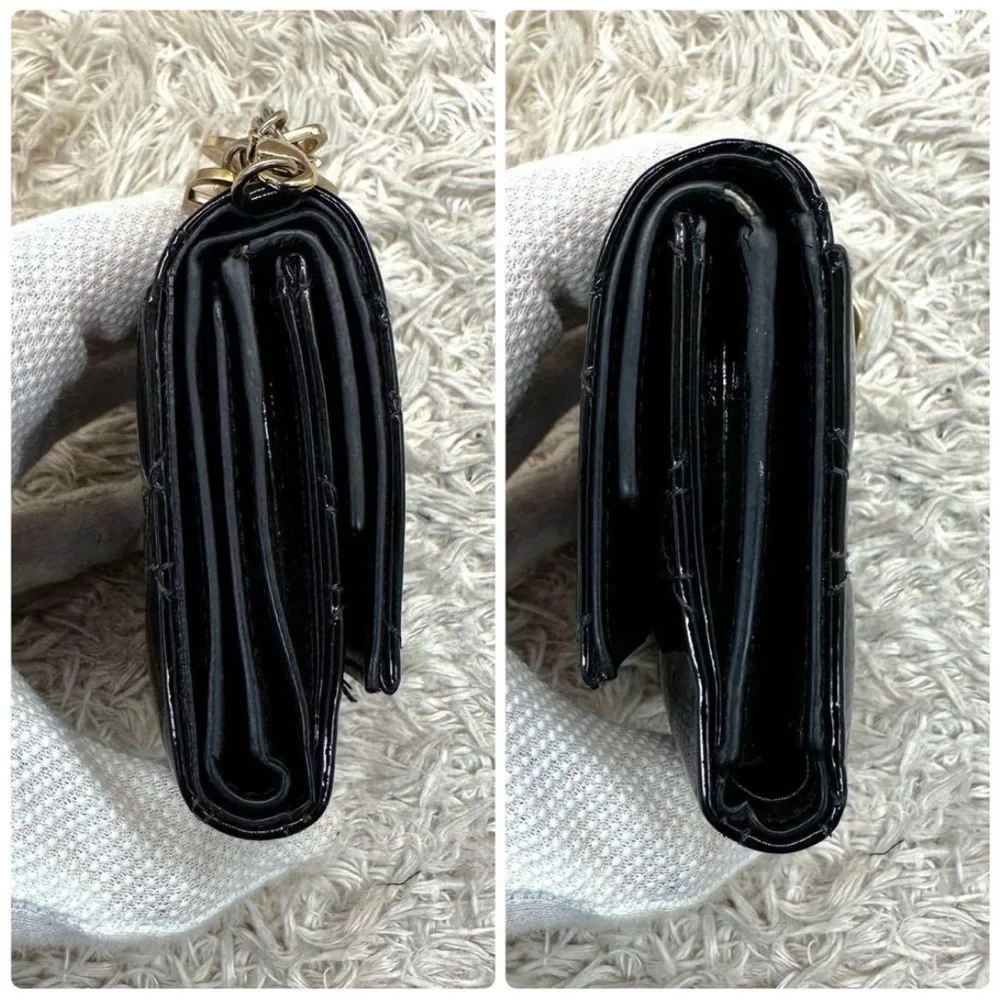 Dior Black Patent Quilted Wallet